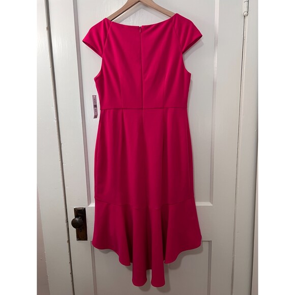 Glamour Women's Pink Dress High Low Hem Cap Sleeve Polyester Size 10 - New - Picture 2 of 11